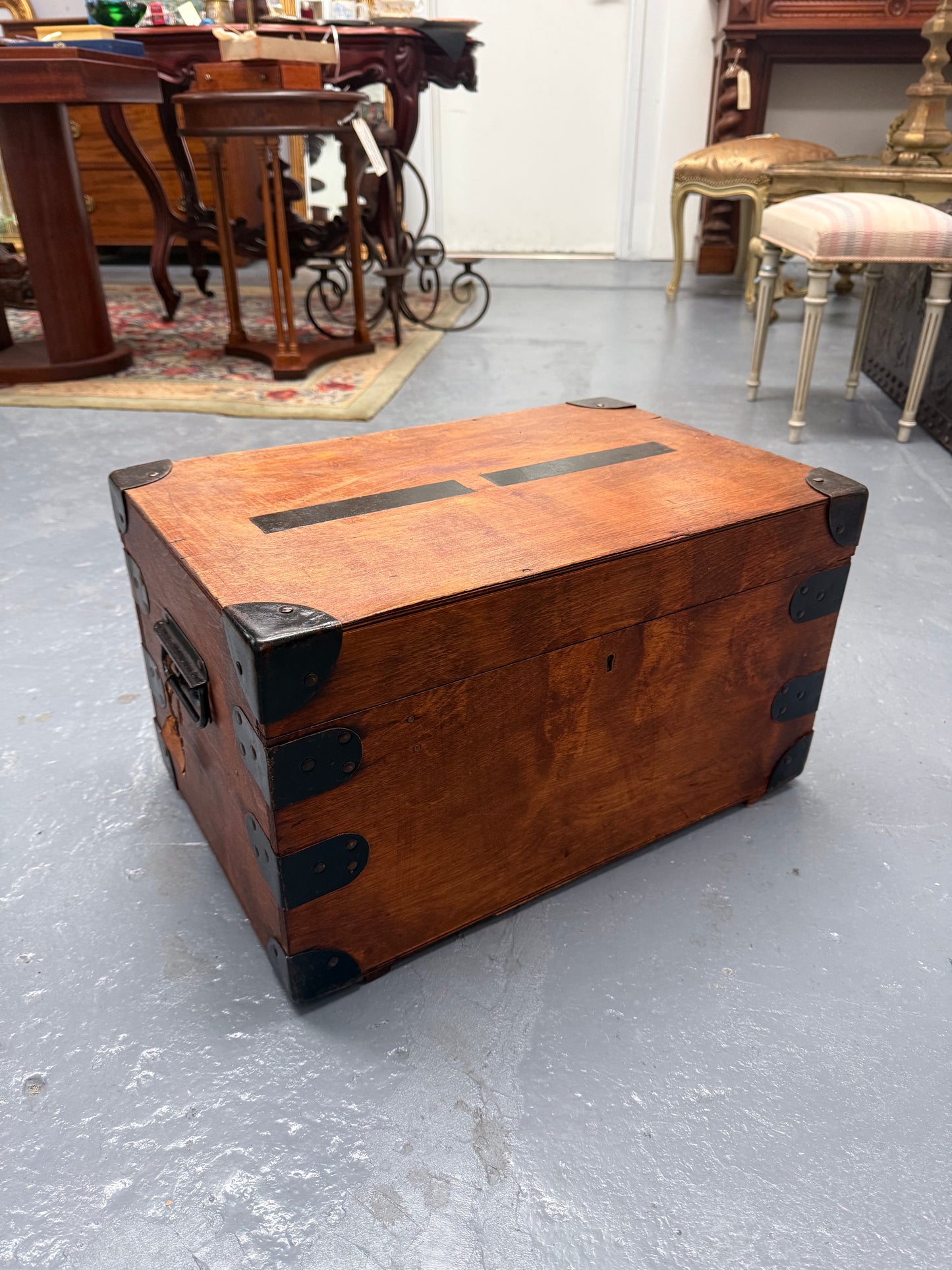 Vintage Campaign Style Travel Trunk