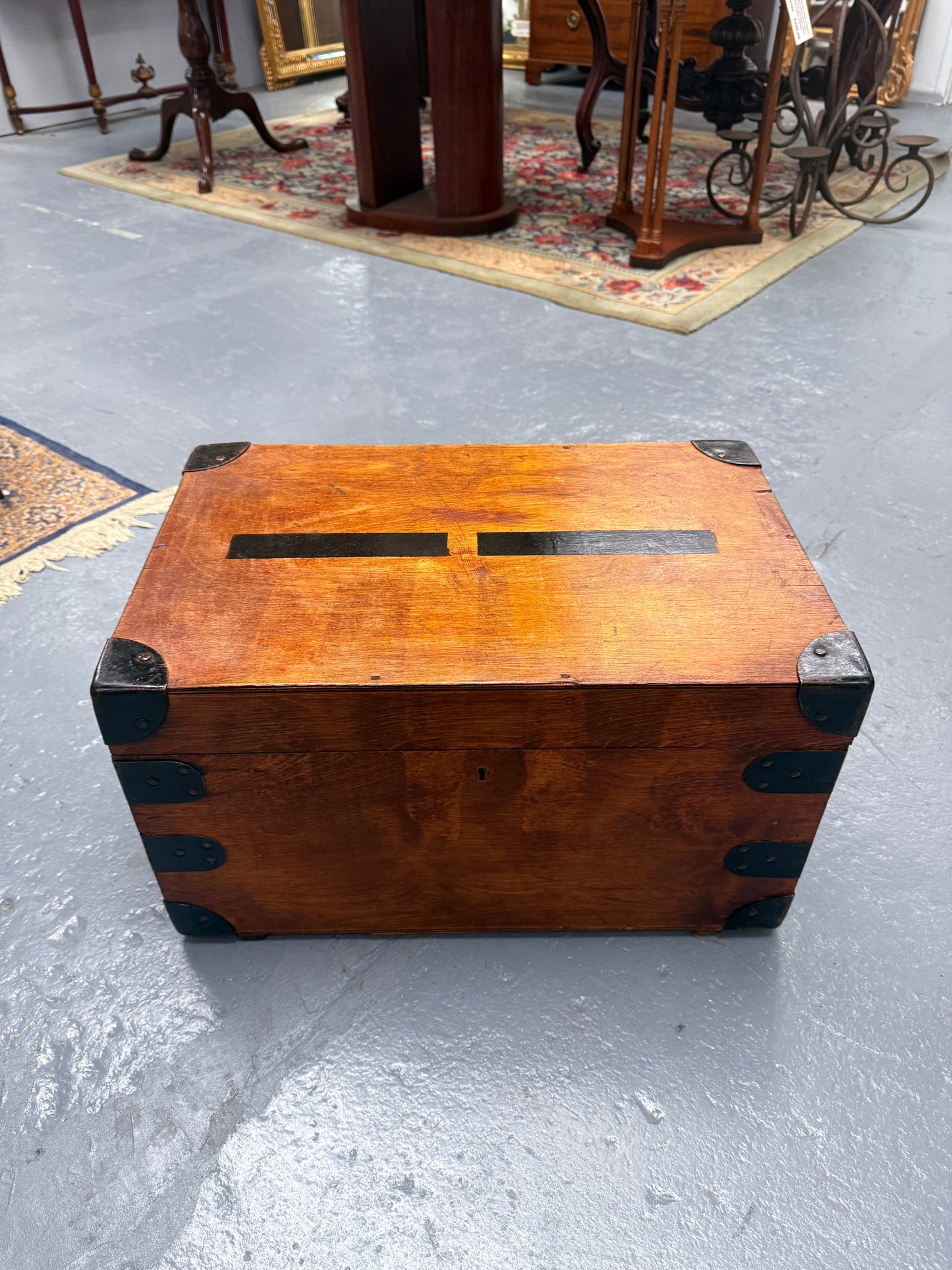 Vintage Campaign Style Travel Trunk