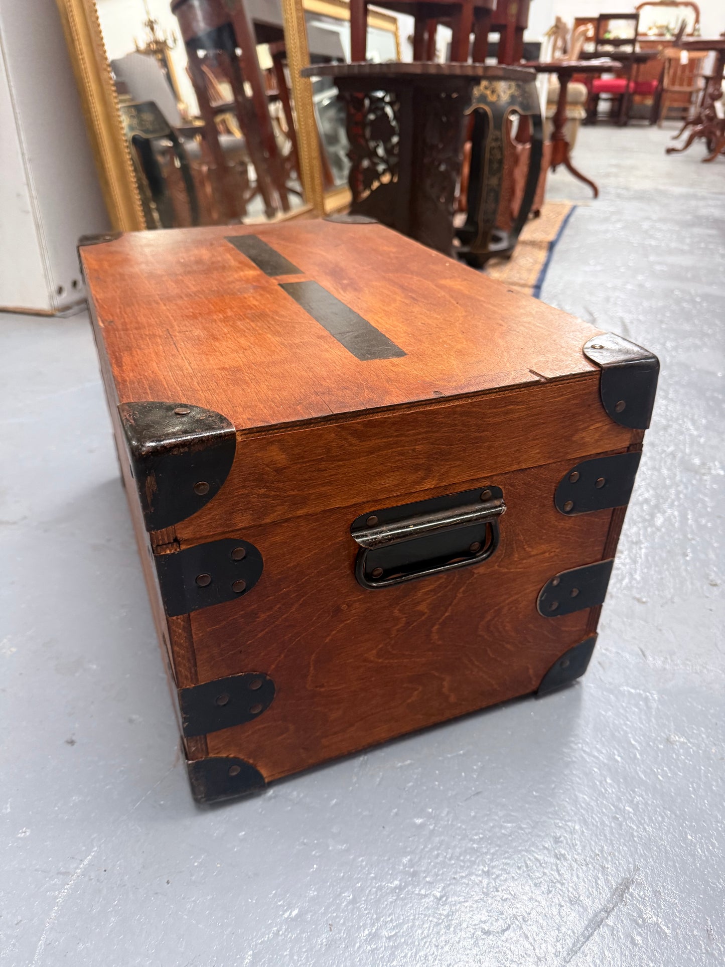 Vintage Campaign Style Travel Trunk