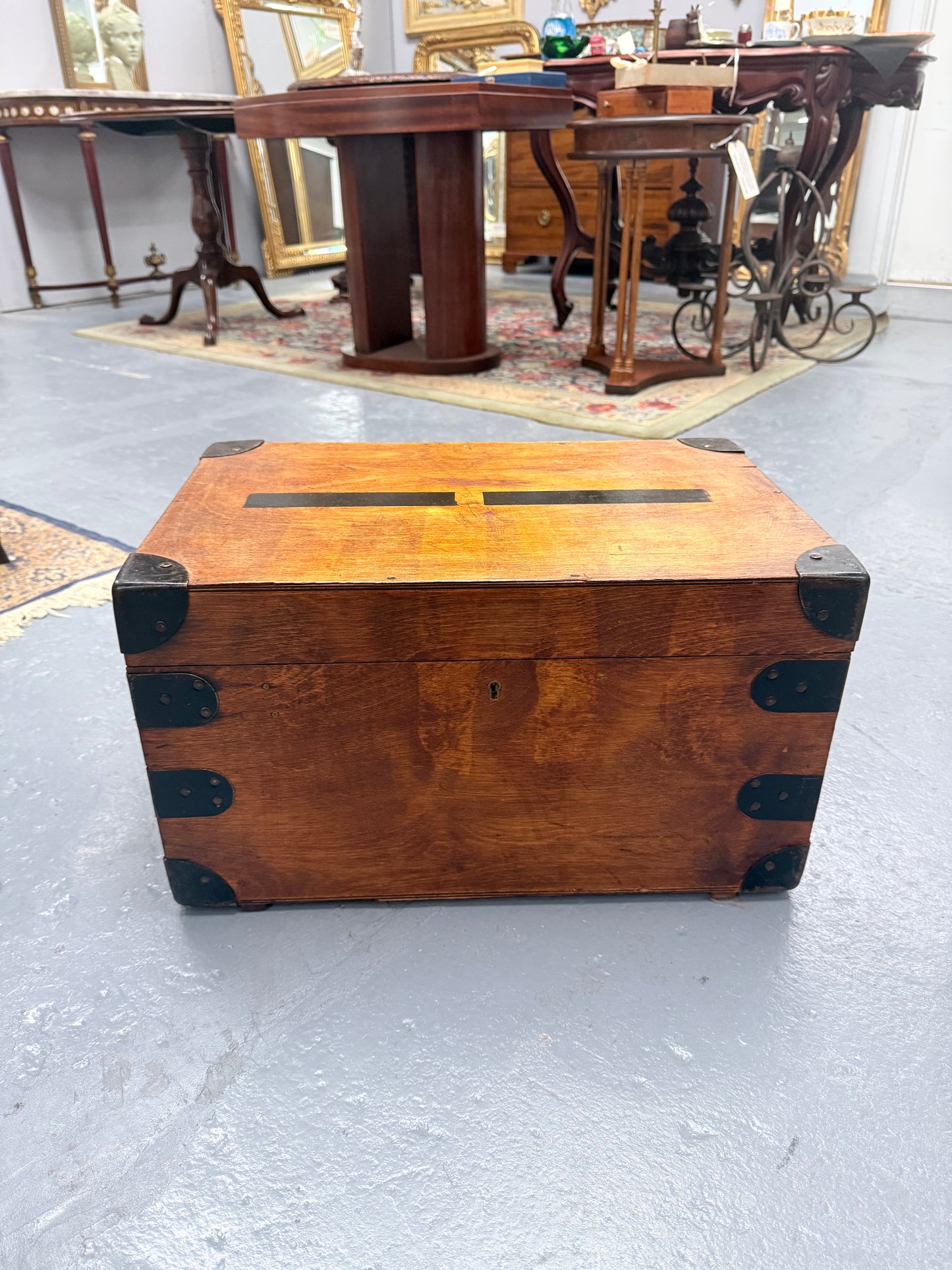 Vintage Campaign Style Travel Trunk