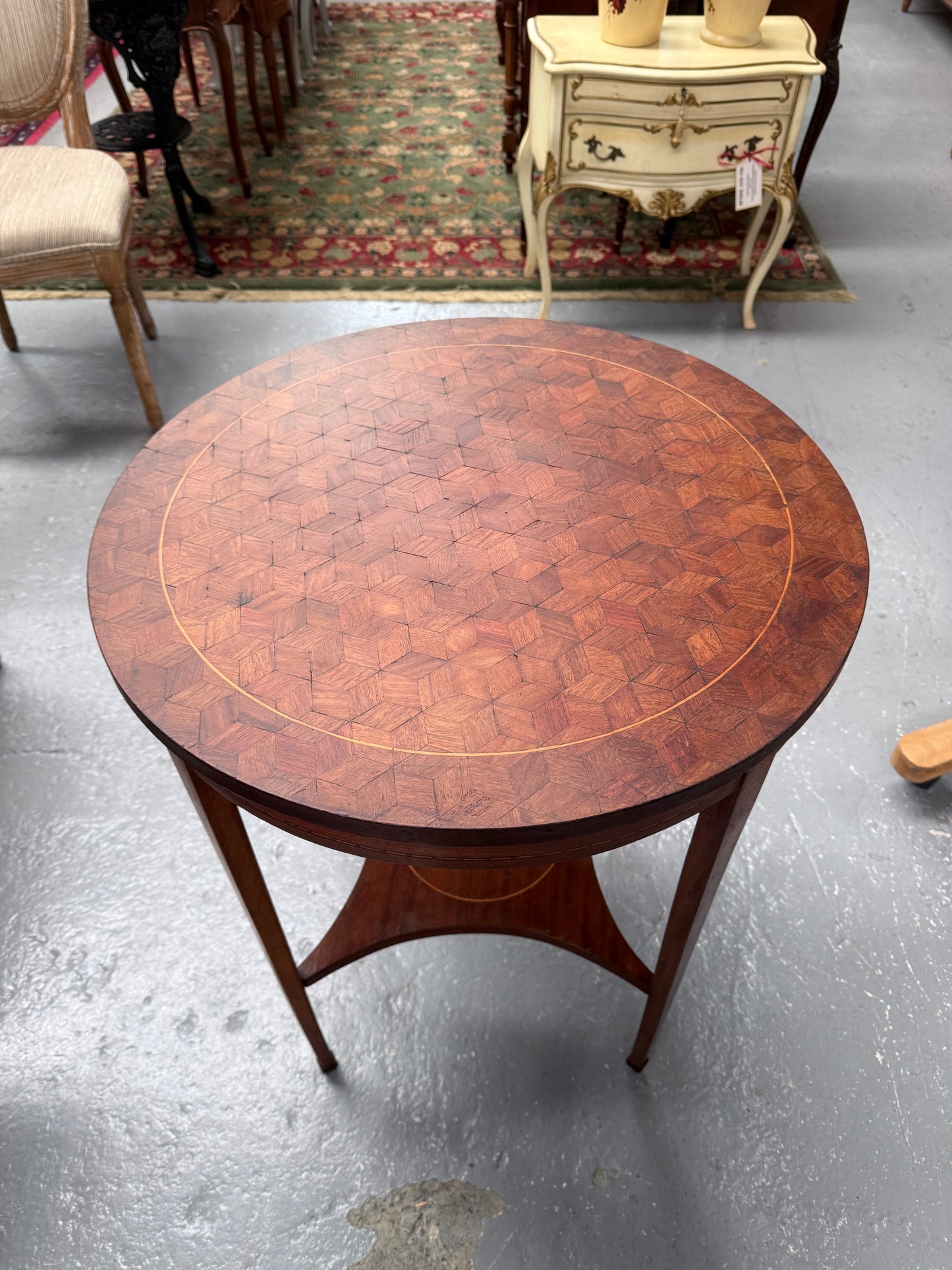 French Louis XVI Style Parquetry & Inlay Centre Table