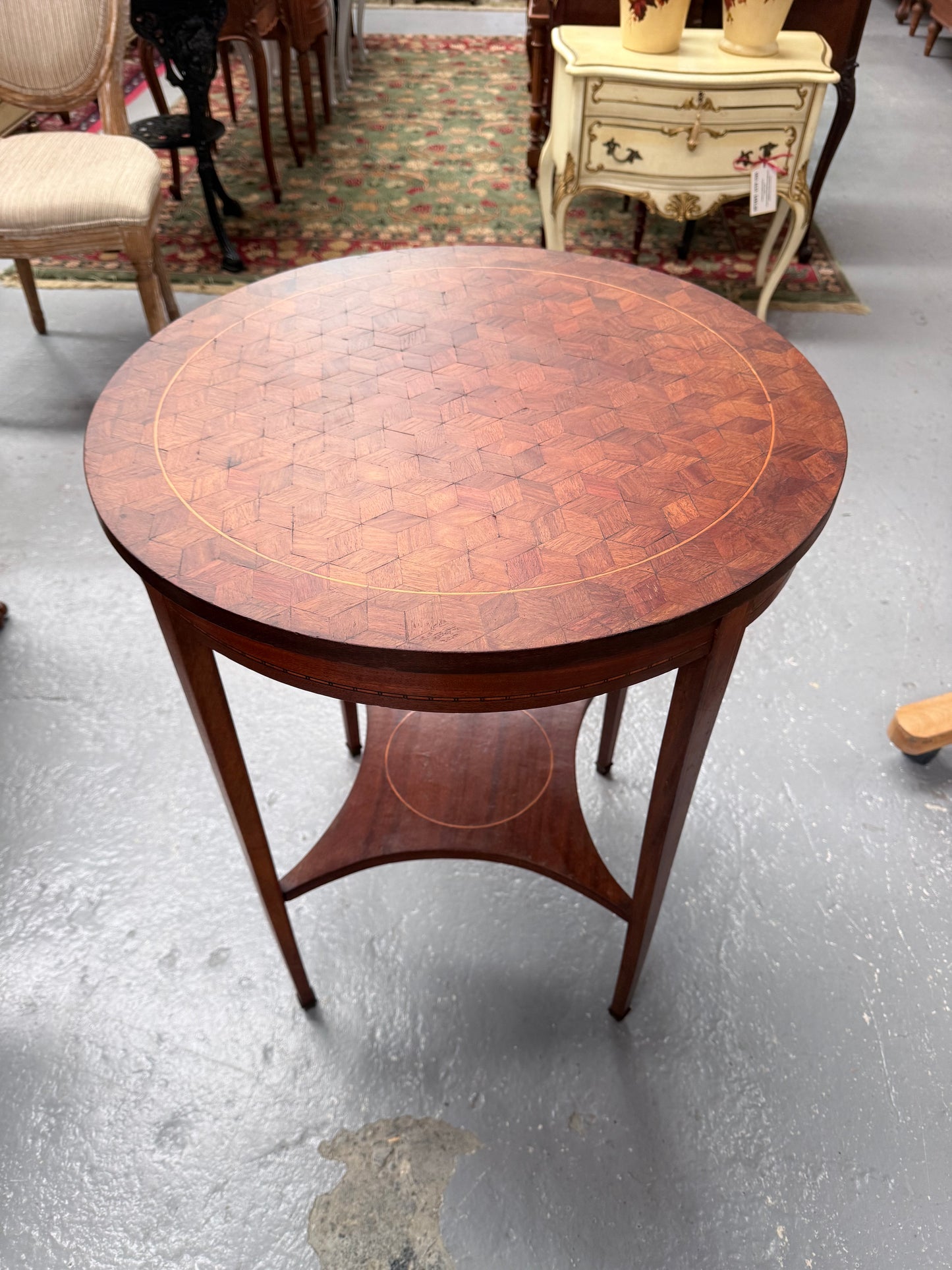 French Louis XVI Style Parquetry & Inlay Centre Table