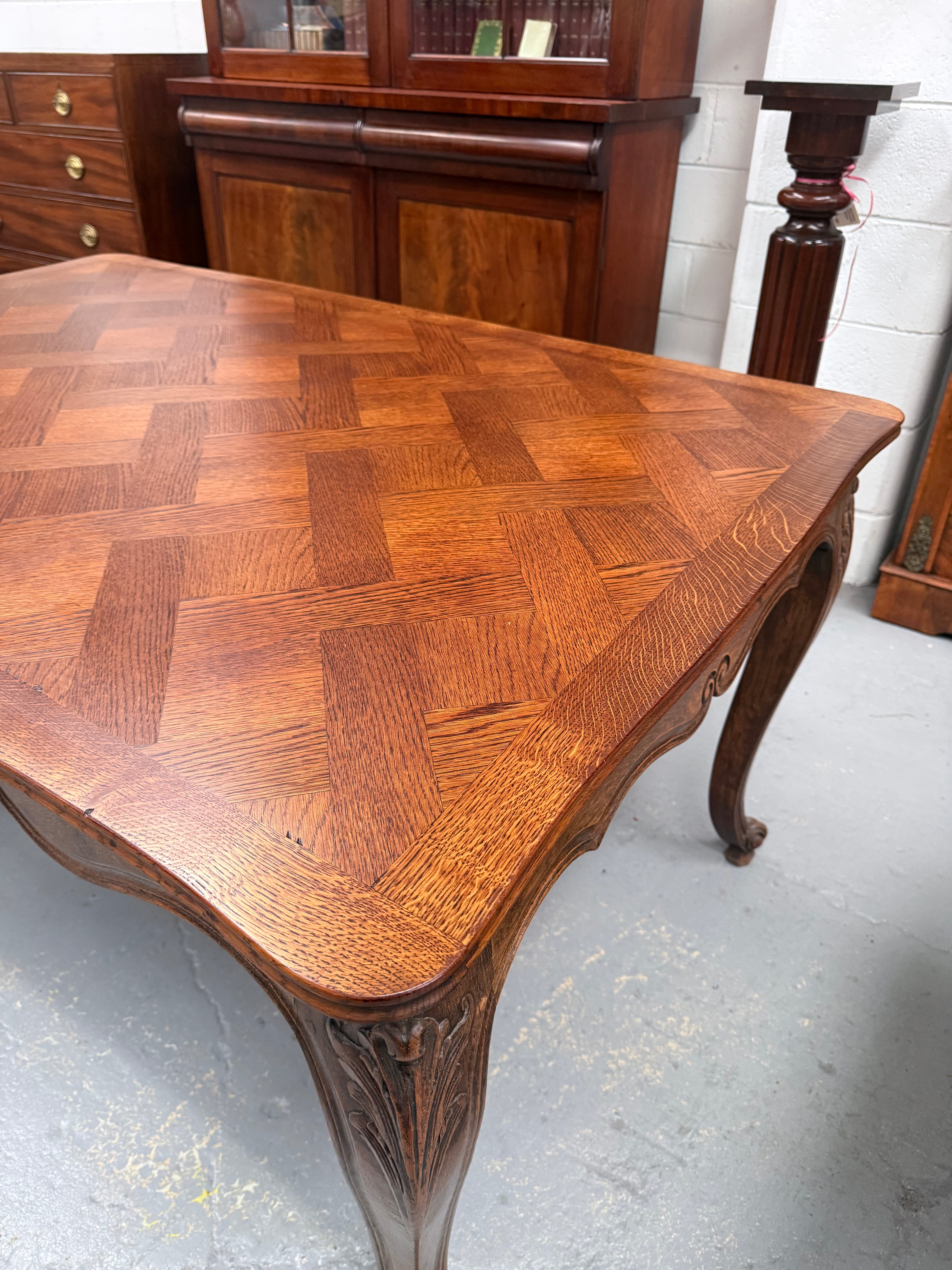 Louis XV Style Extention Parquetry Top Table | Antique & Vintage | Moonee Ponds Antiques | Australia Wide Delivery