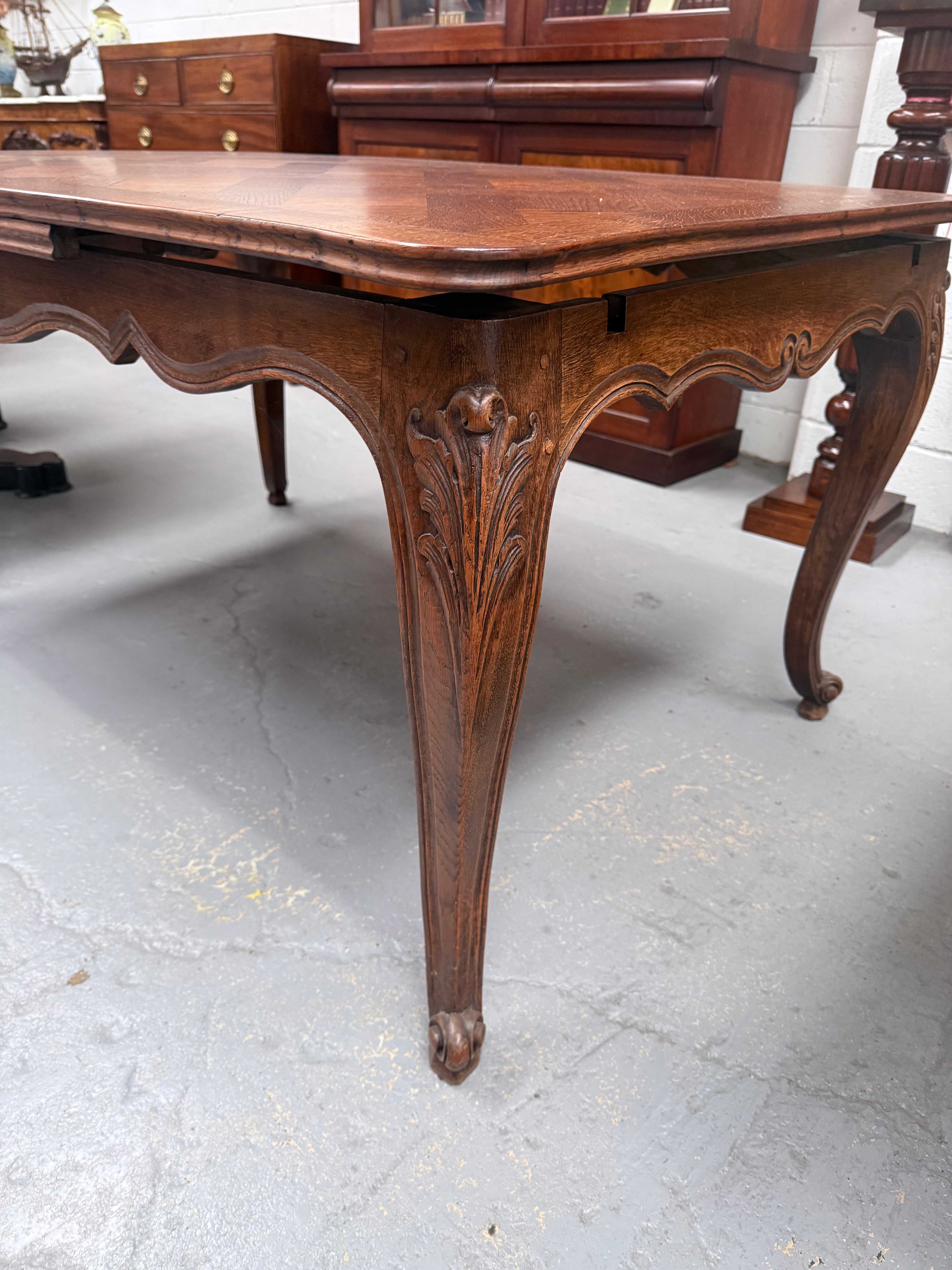 Louis XV Style Extention Parquetry Top Table | Antique & Vintage | Moonee Ponds Antiques | Australia Wide Delivery