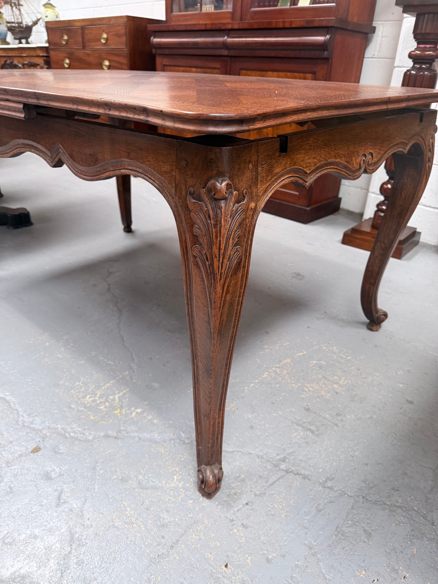 Louis XV Style Extention Parquetry Top Table