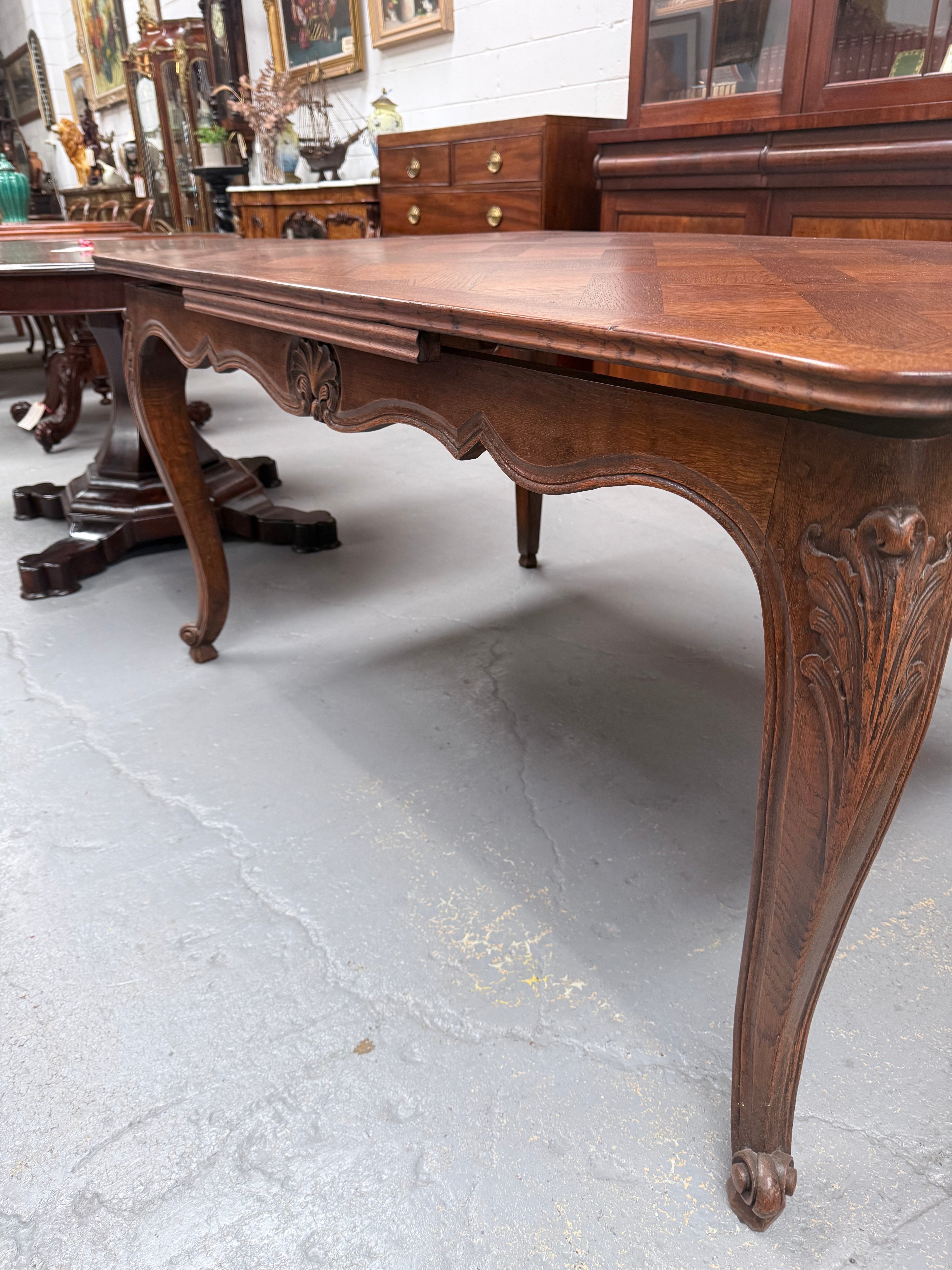 Louis XV Style Extention Parquetry Top Table | Antique & Vintage | Moonee Ponds Antiques | Australia Wide Delivery
