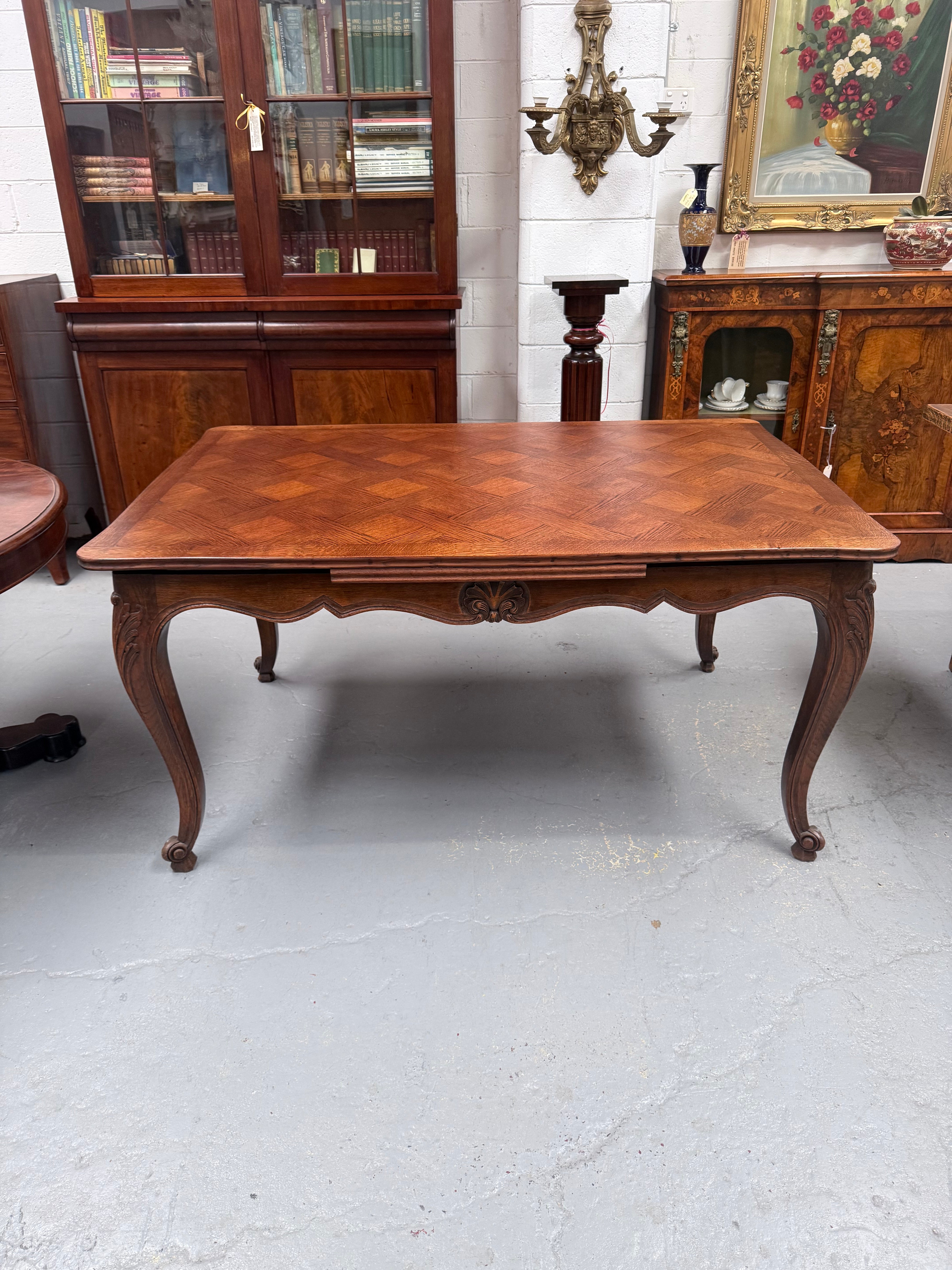 Louis XV Style Extention Parquetry Top Table | Antique & Vintage | Moonee Ponds Antiques | Australia Wide Delivery
