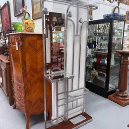 French Art Deco Style Brushed Aluminium Frame Hall Stand