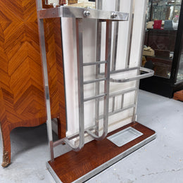 French Art Deco Style Brushed Aluminium Frame Hall Stand