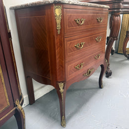French Louis XV Style Marble Top Commode