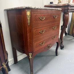 French Louis XV Style Marble Top Commode