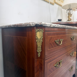 French Louis XV Style Marble Top Commode