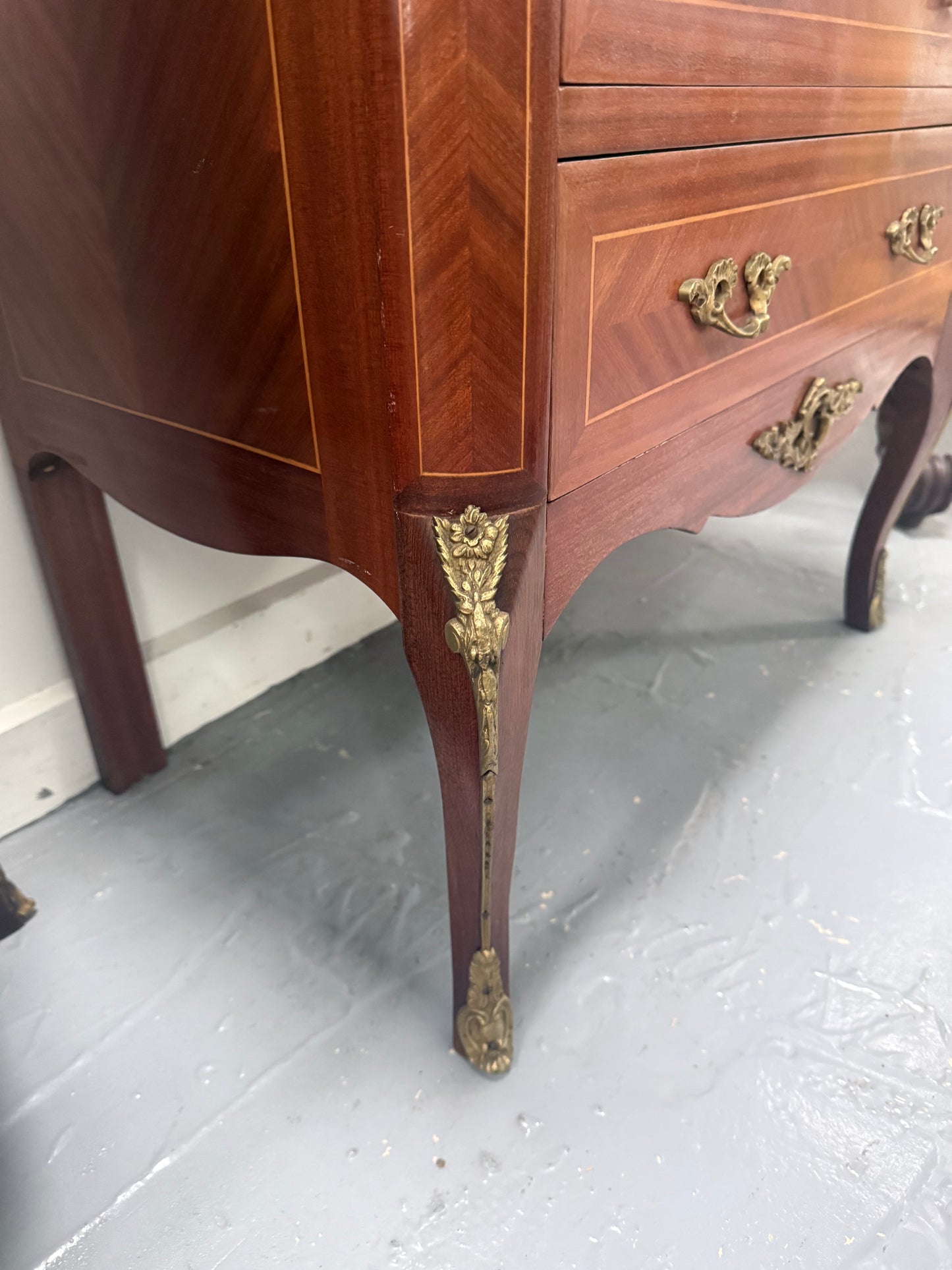 French Louis XV Style Marble Top Commode