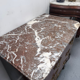 French Louis XV Style Marble Top Commode