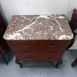 French Louis XV Style Marble Top Commode