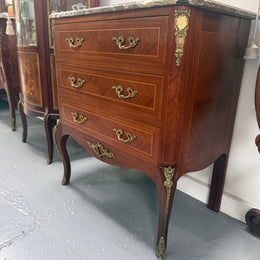 French Louis XV Style Marble Top Commode