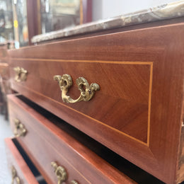 French Louis XV Style Marble Top Commode