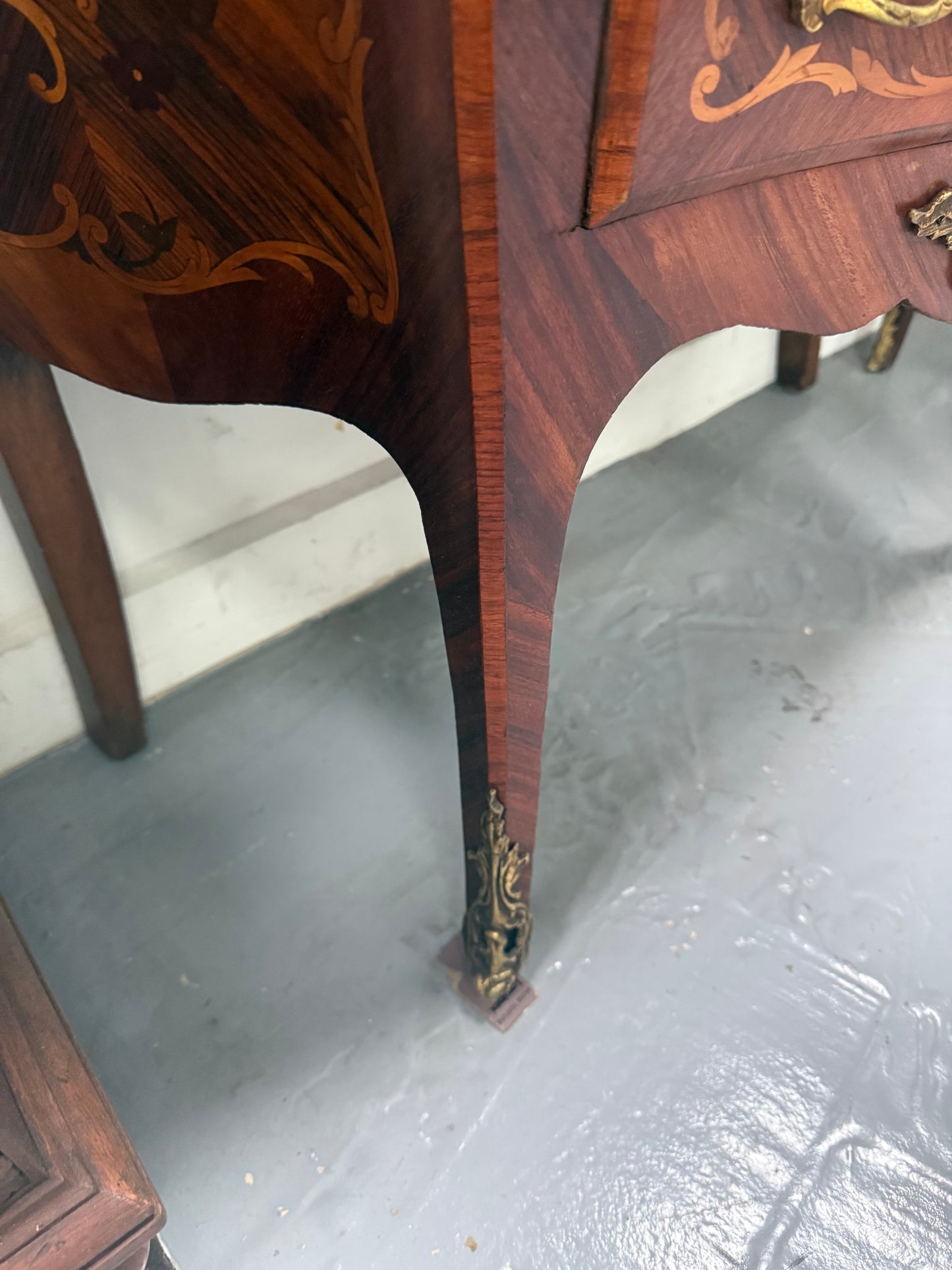 Antique Louis XV style Rosewood Marble Top Commode