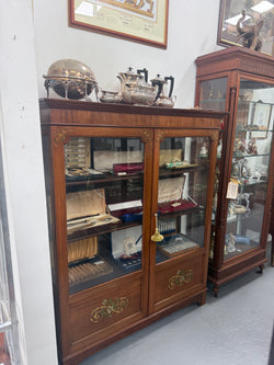 Edwardian Marquetry Inlaid & Hand Painted Display Cabinet | Antique & Vintage | Moonee Ponds Antiques | Australia Wide Delivery