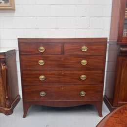Antique Mahogany Regency Georgian Chest of Five Drawers