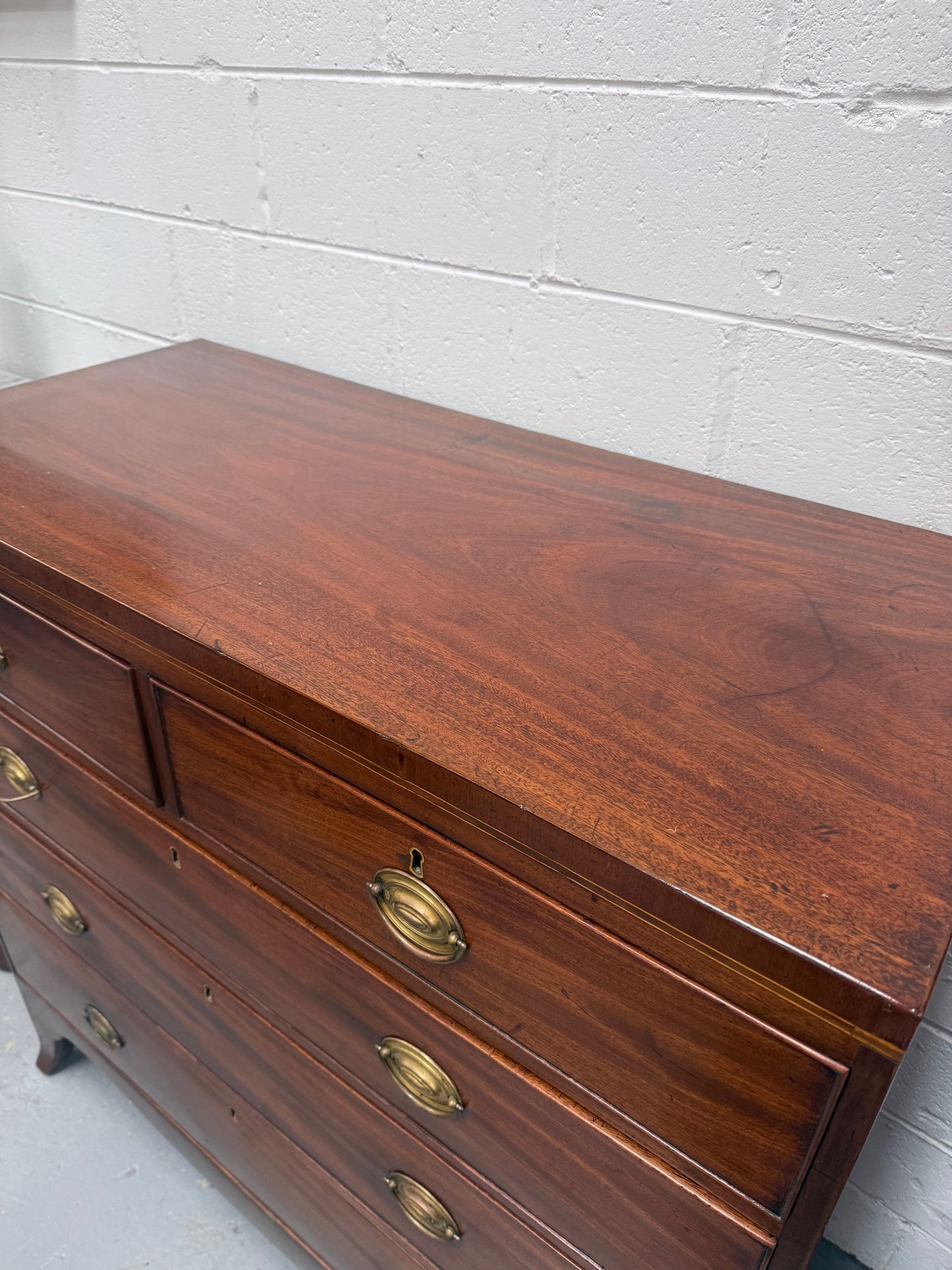 Antique Mahogany Regency Georgian Chest of Five Drawers
