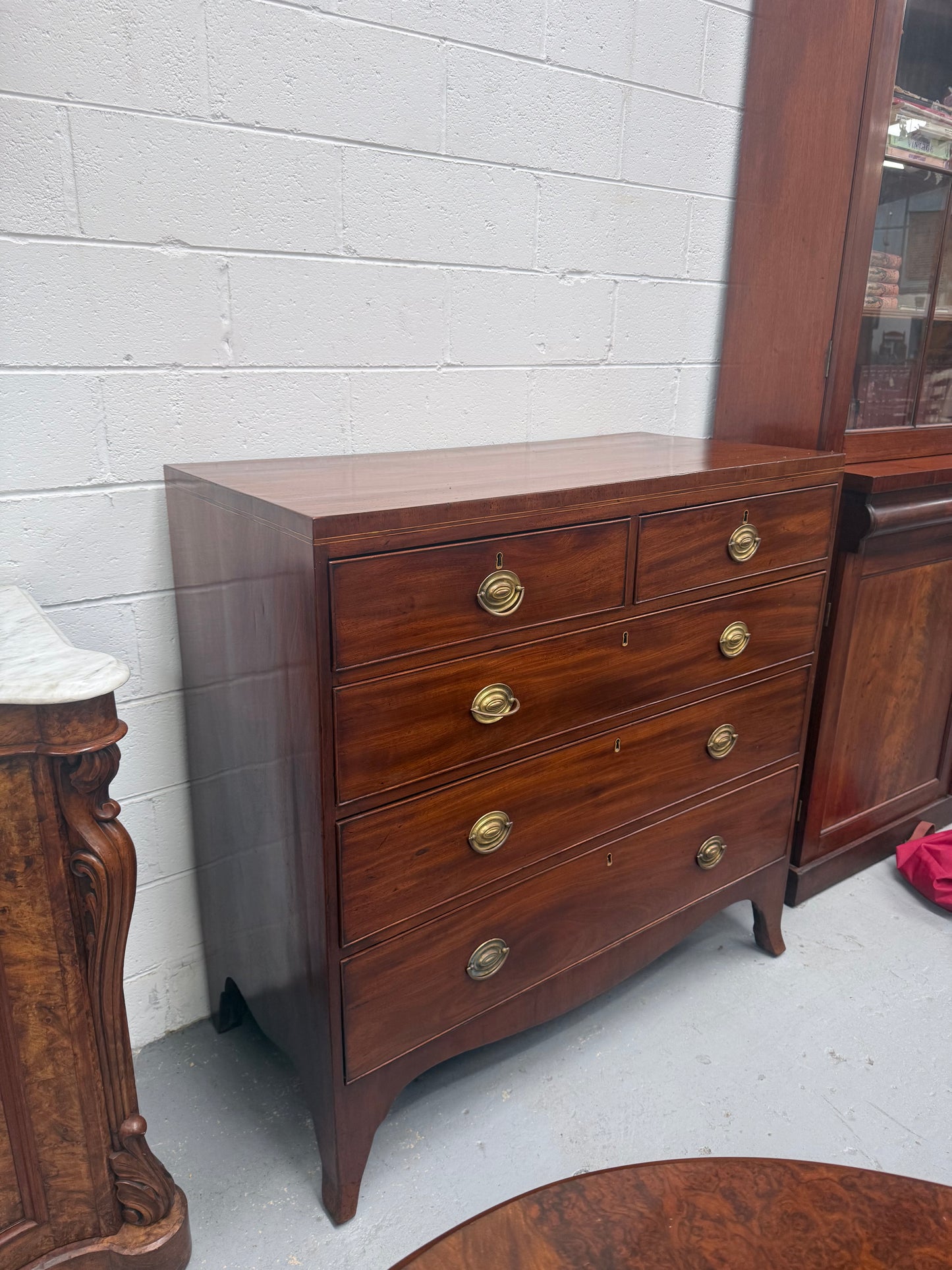 Antique Mahogany Regency Georgian Chest of Five Drawers