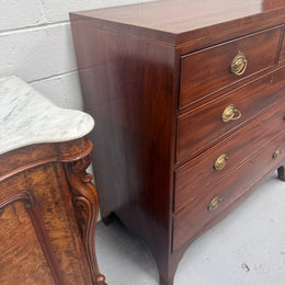 Antique Mahogany Regency Georgian Chest of Five Drawers