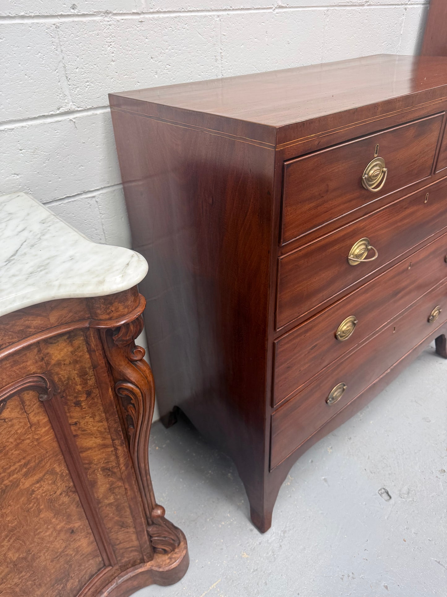 Antique Mahogany Regency Georgian Chest of Five Drawers