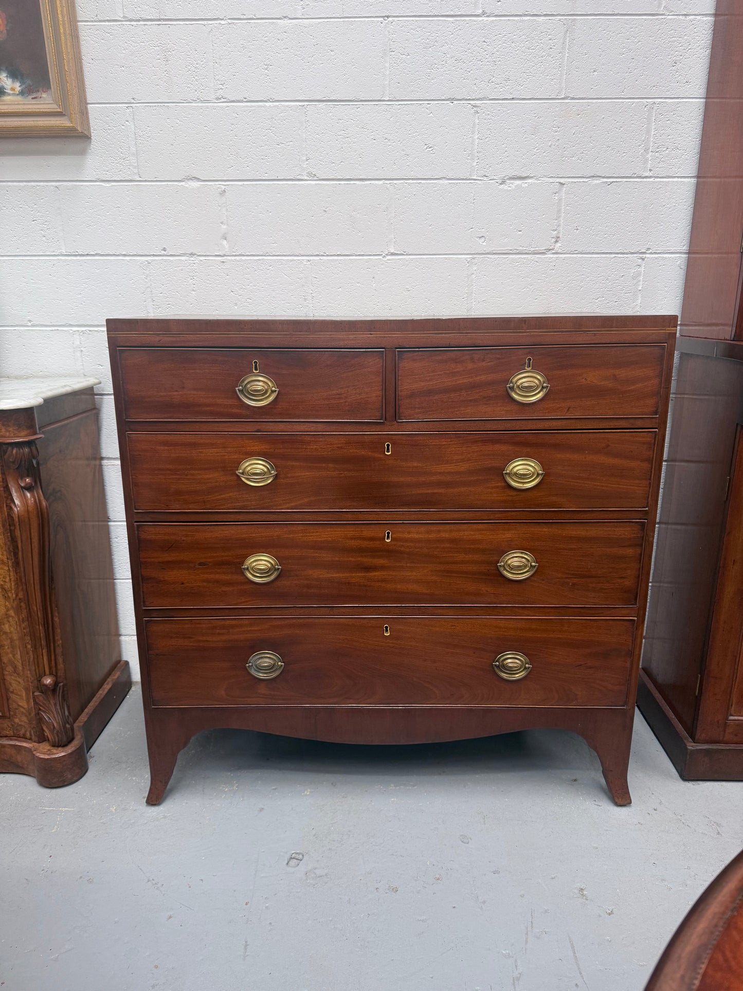 Antique Mahogany Regency Georgian Chest of Five Drawers
