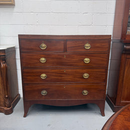 Antique Mahogany Regency Georgian Chest of Five Drawers