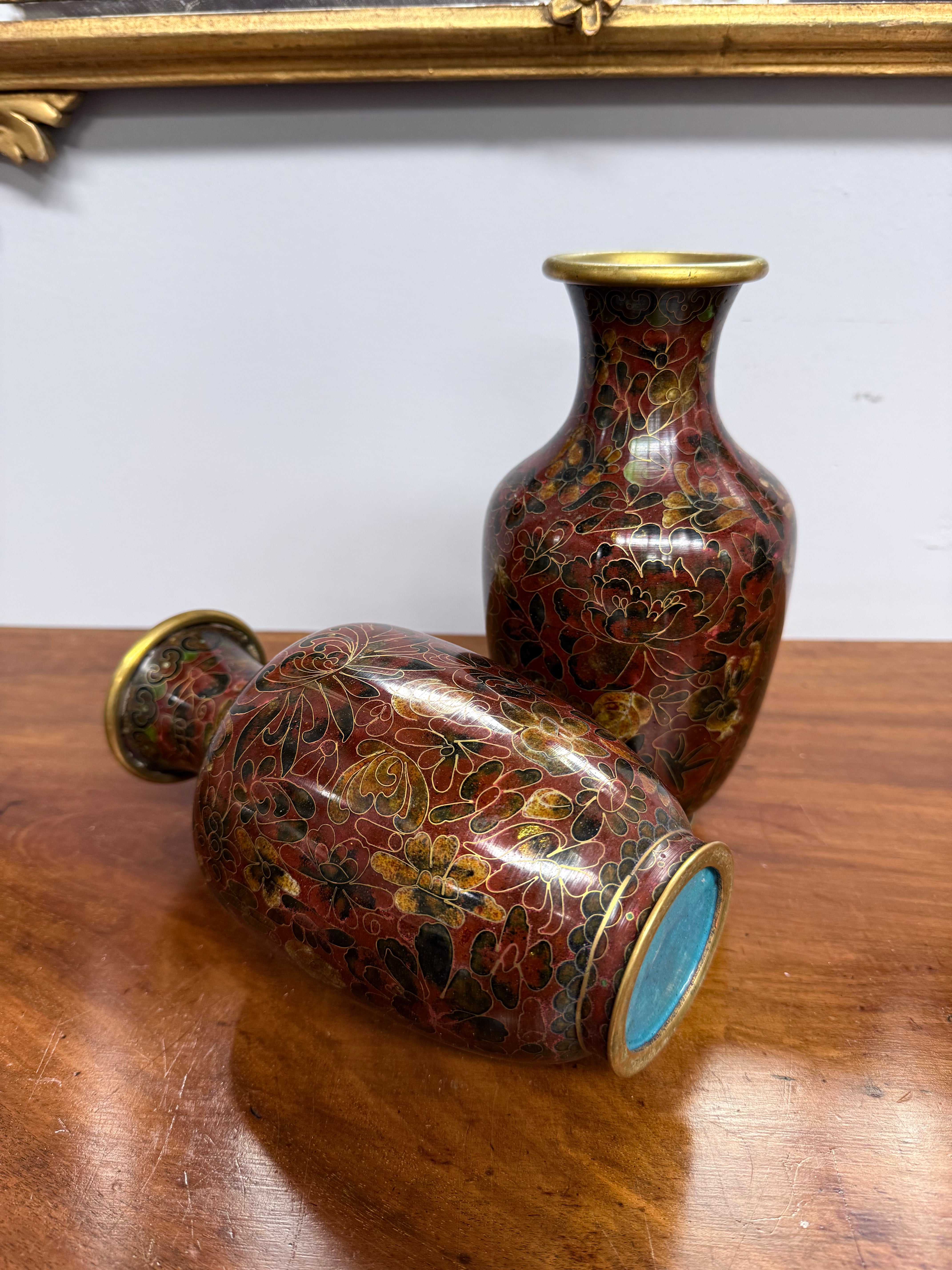 Vintage Pair Attractive Chinese Cloisonne Vases | Antique & Vintage | Moonee Ponds Antiques | Australia Wide