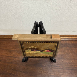 Antique Painted & Inlaid Japanese Cigarette Dispenser Box