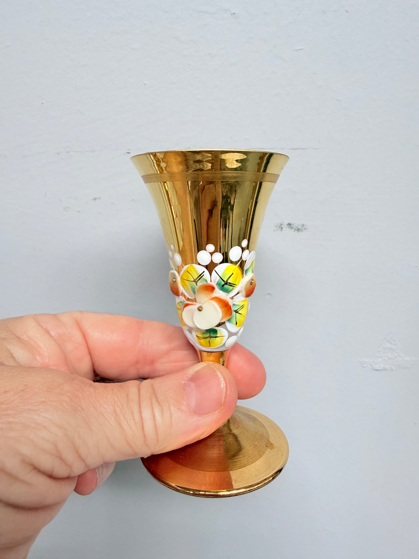 Vintage Opaline Decanter Set with Glasses