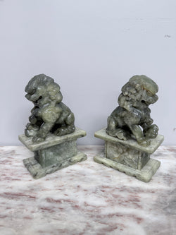 Pair of Carved Soapstone Chinese Foo Dogs | Antique & Vintage | Moonee Ponds Antiques | Australia Wide Delivery