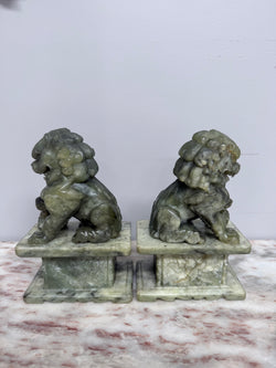 Pair of Carved Soapstone Chinese Foo Dogs | Antique & Vintage | Moonee Ponds Antiques | Australia Wide Delivery