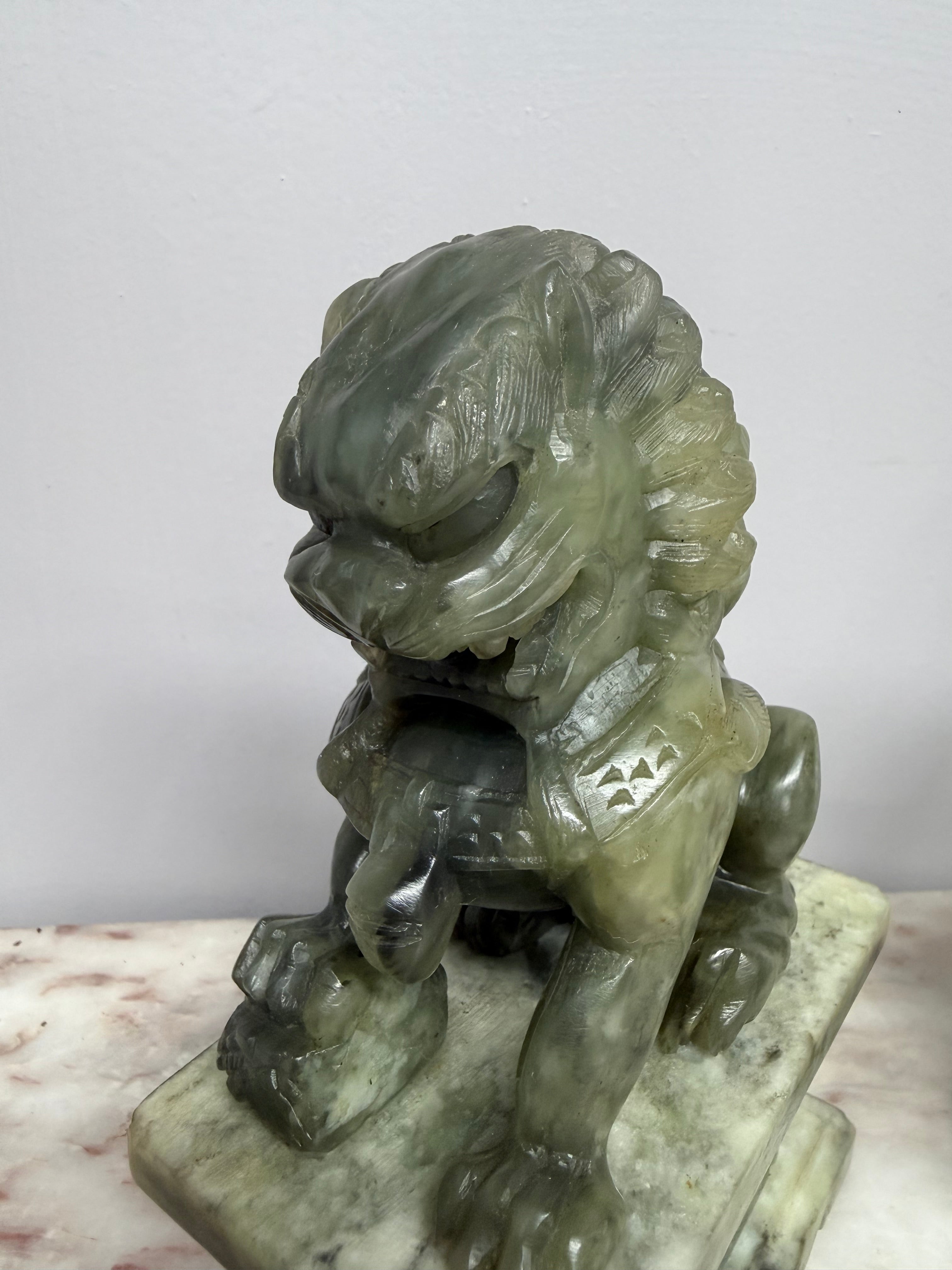Pair of Carved Soapstone Chinese Foo Dogs | Antique & Vintage | Moonee Ponds Antiques | Australia Wide Delivery