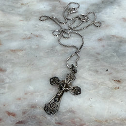 Vintage Silver Cross and Chain