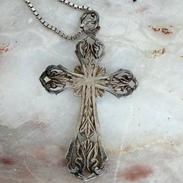 Vintage Silver Cross and Chain