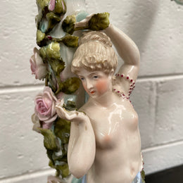 Antique Pair of Sitzendorf Candle Holders