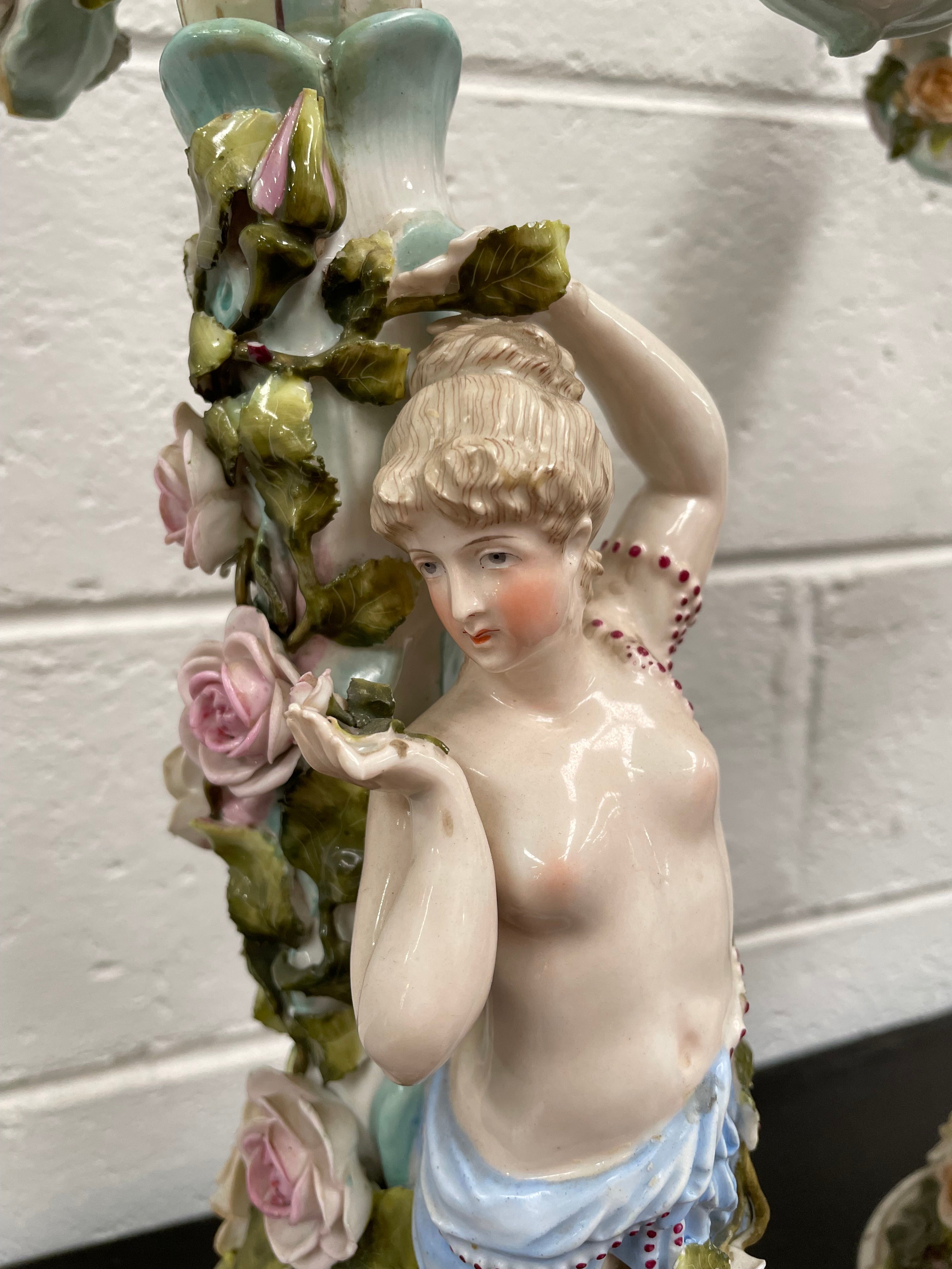 Antique Pair of Sitzendorf Candle Holders | Antique & Vintage | Moonee Ponds Antiques | Australia Wide Delivery