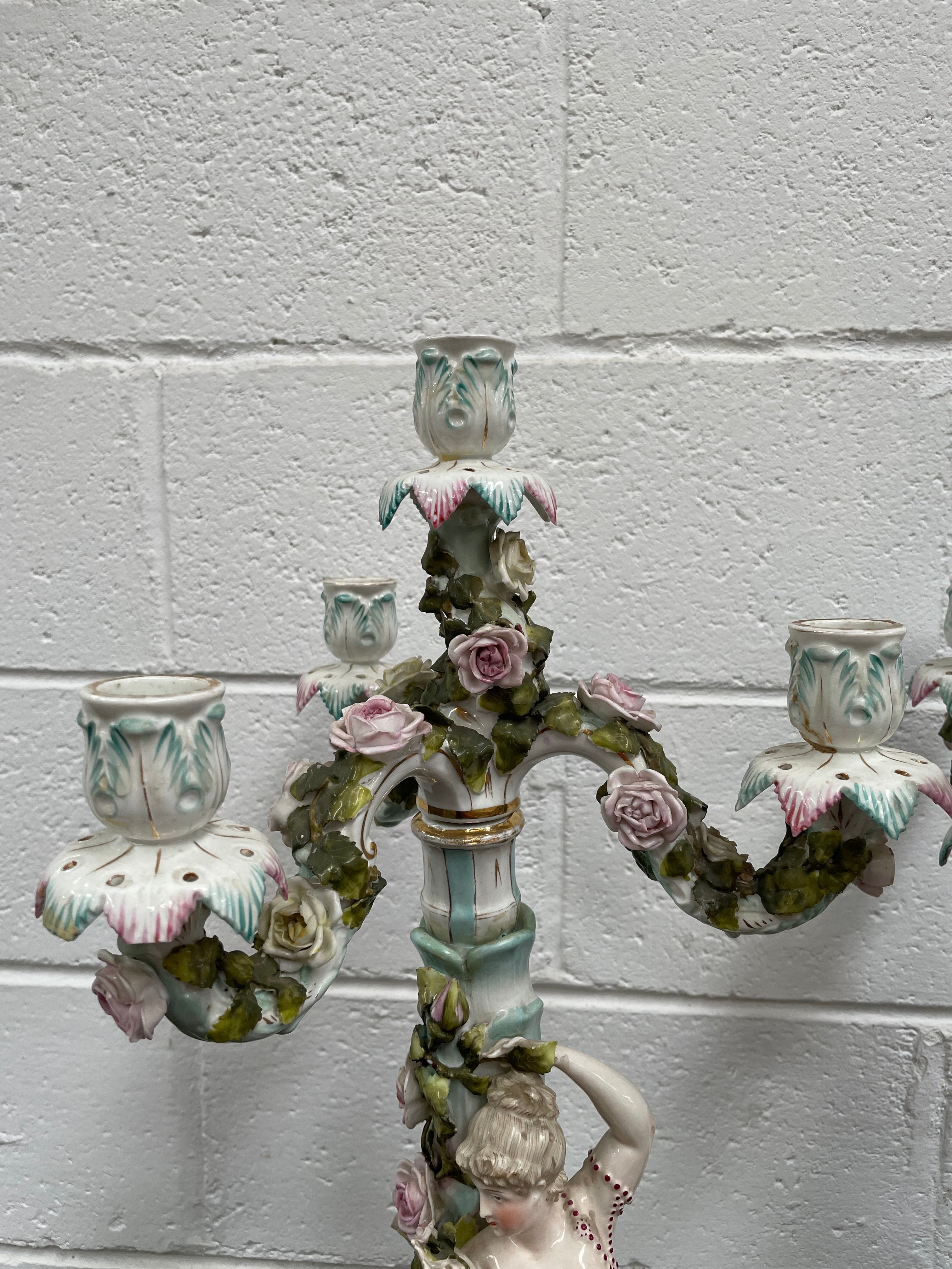 Antique Pair of Sitzendorf Candle Holders | Antique & Vintage | Moonee Ponds Antiques | Australia Wide Delivery
