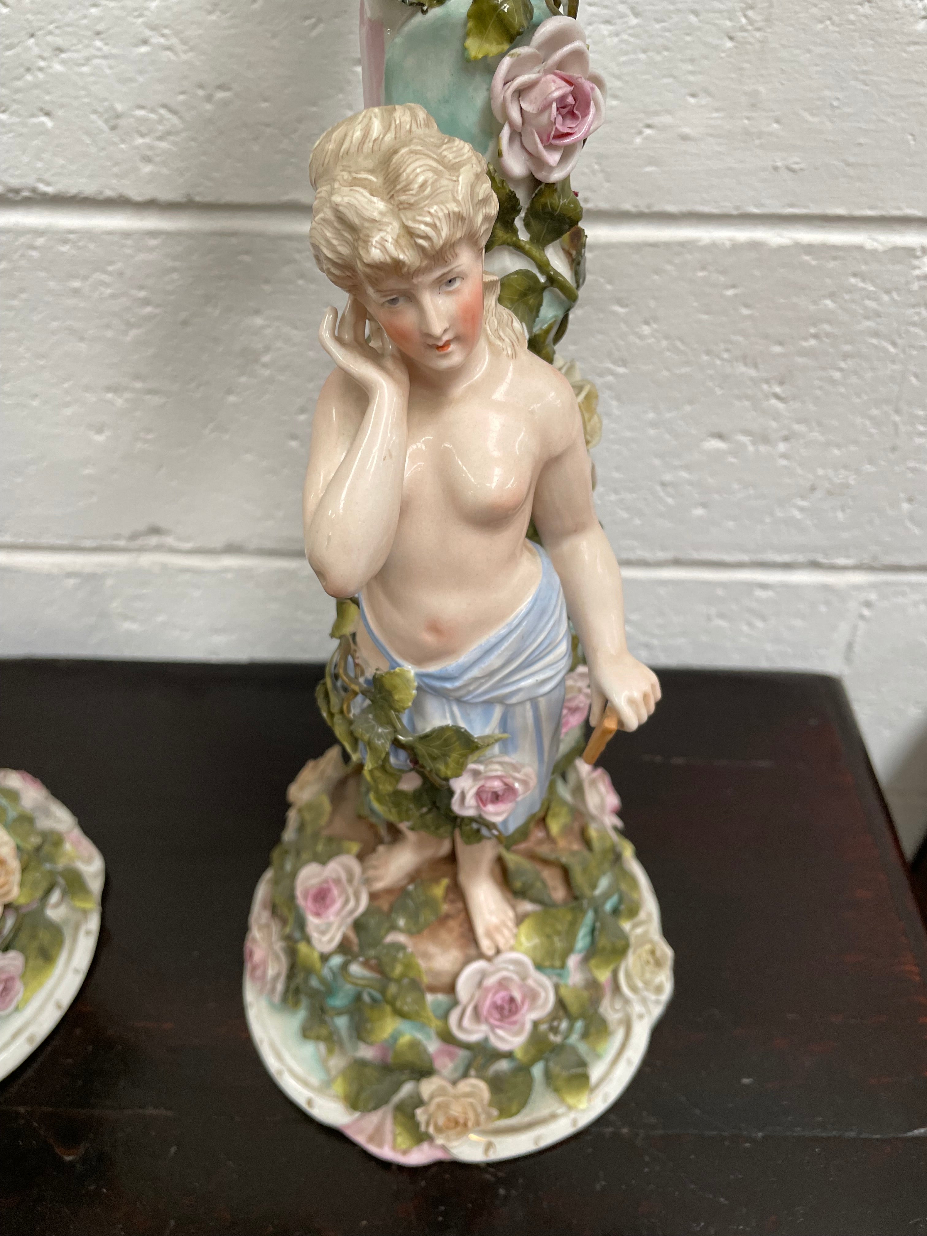 Antique Pair of Sitzendorf Candle Holders | Antique & Vintage | Moonee Ponds Antiques | Australia Wide Delivery