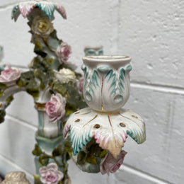 Antique Pair of Sitzendorf Candle Holders