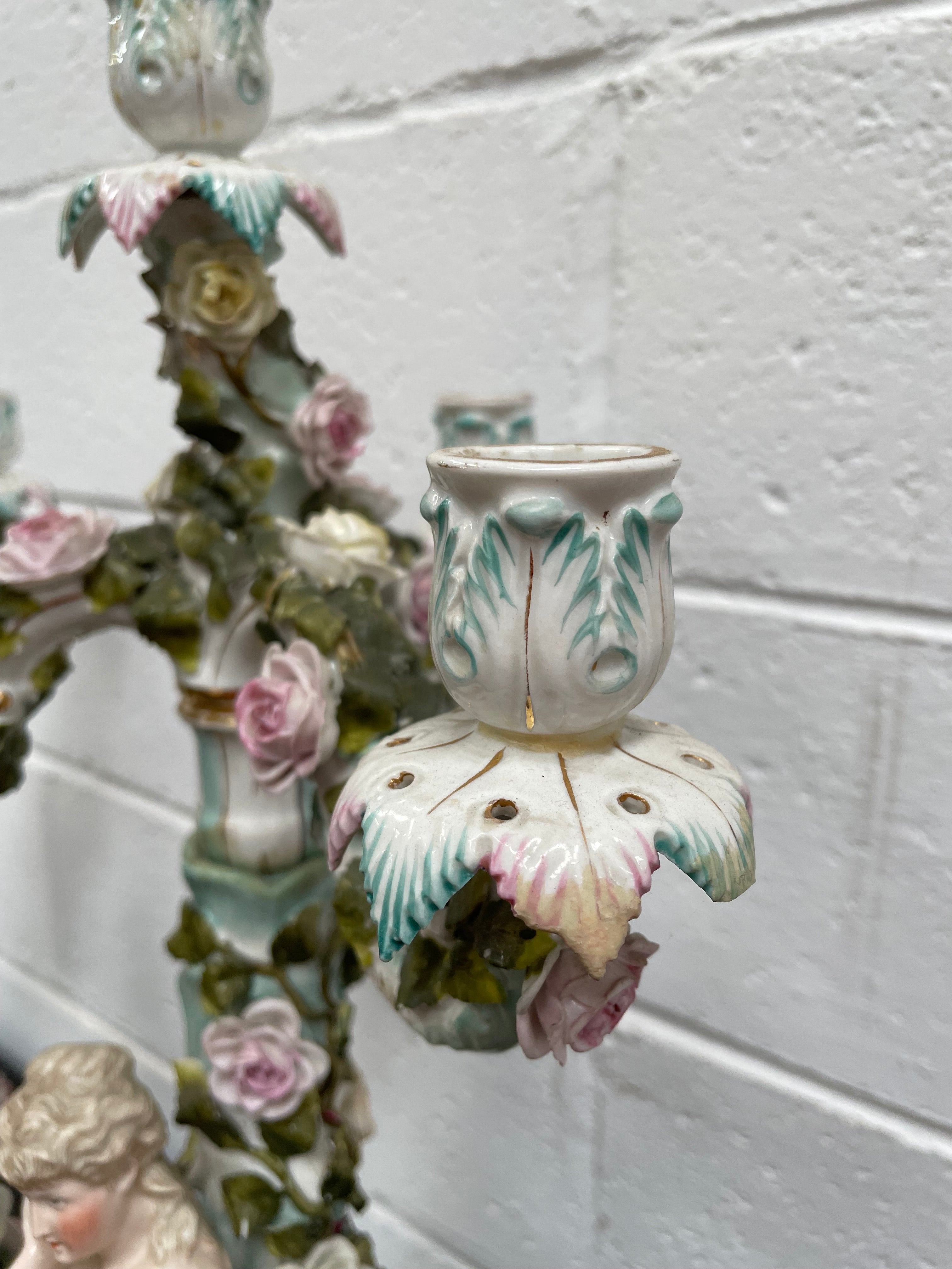Antique Pair of Sitzendorf Candle Holders | Antique & Vintage | Moonee Ponds Antiques | Australia Wide Delivery