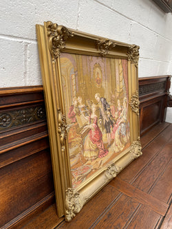 Lovely Tapestry of Court Scence Wooden Gilt Frame | Antique & Vintage | Moonee Ponds Antiques | Australia Wide Delivery