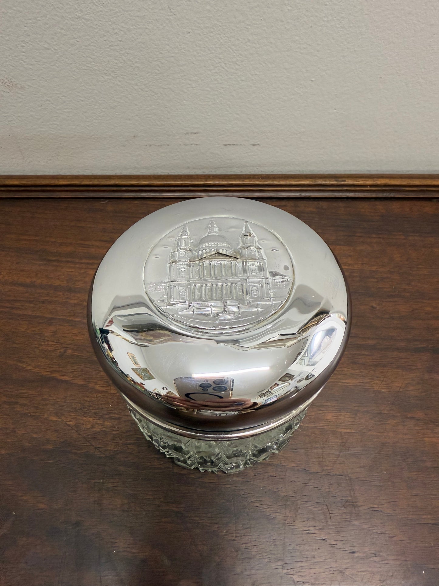 Vintage Cut Glass Vanity Jar