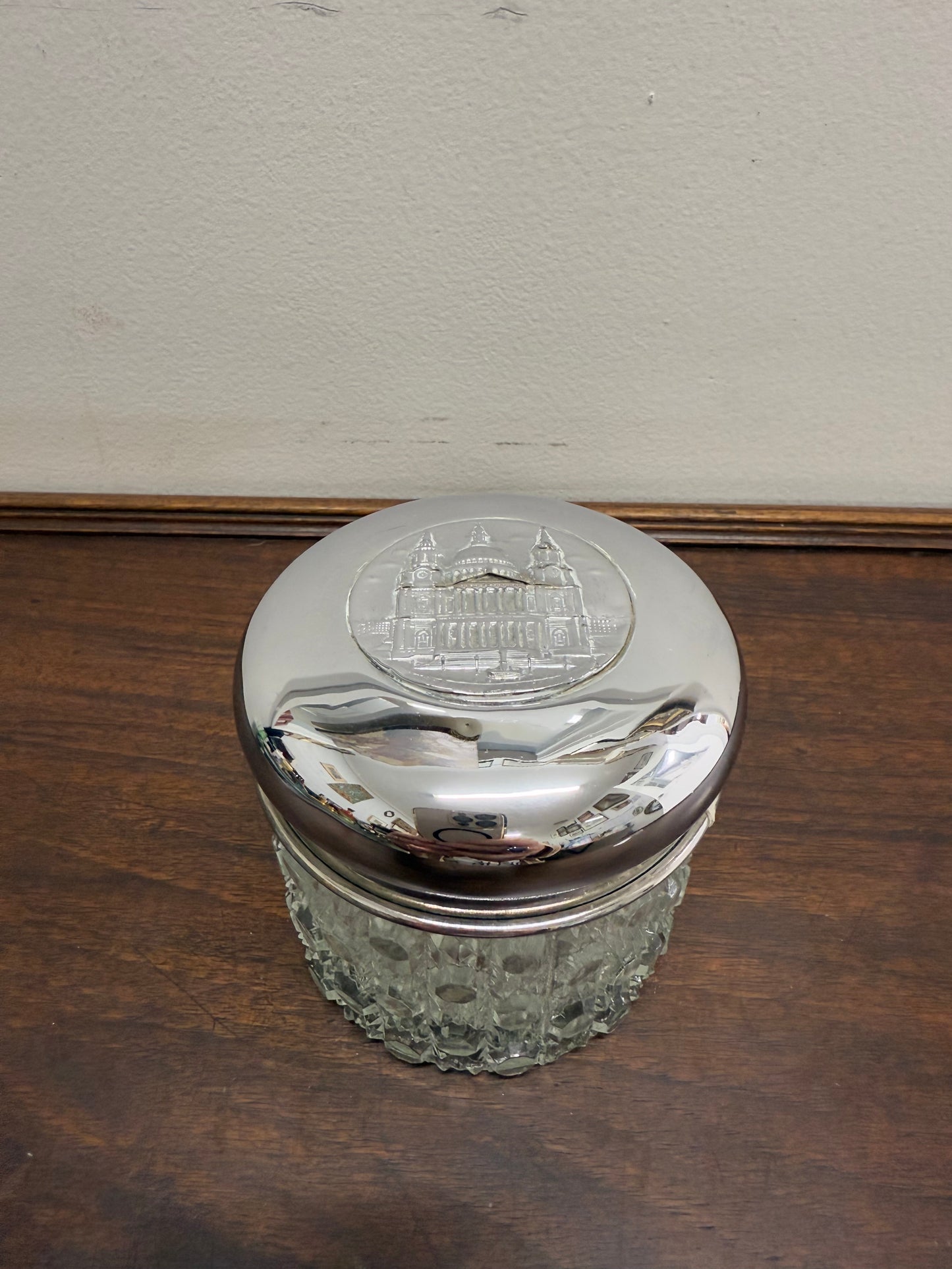 Vintage Cut Glass Vanity Jar