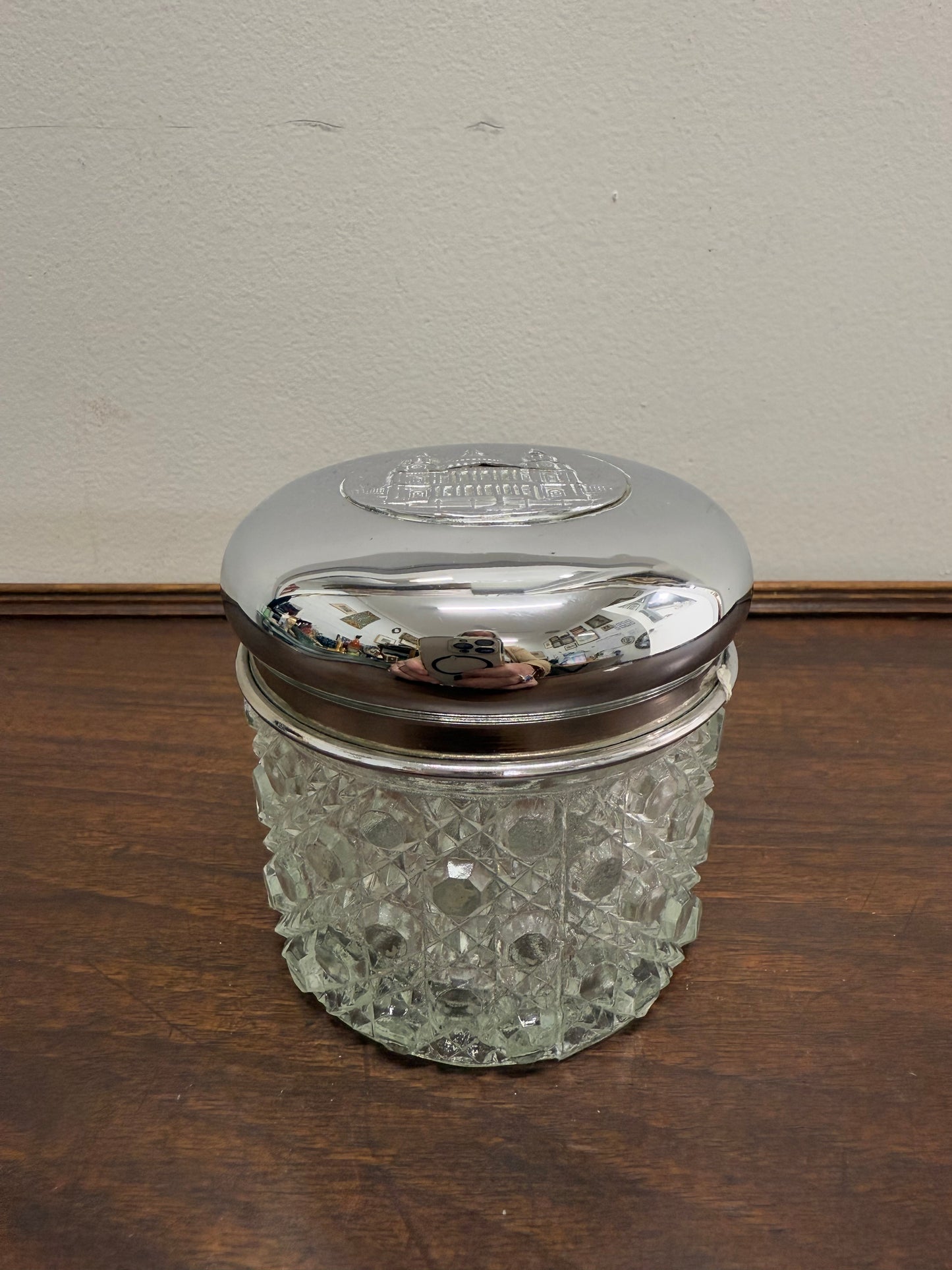 Vintage Cut Glass Vanity Jar