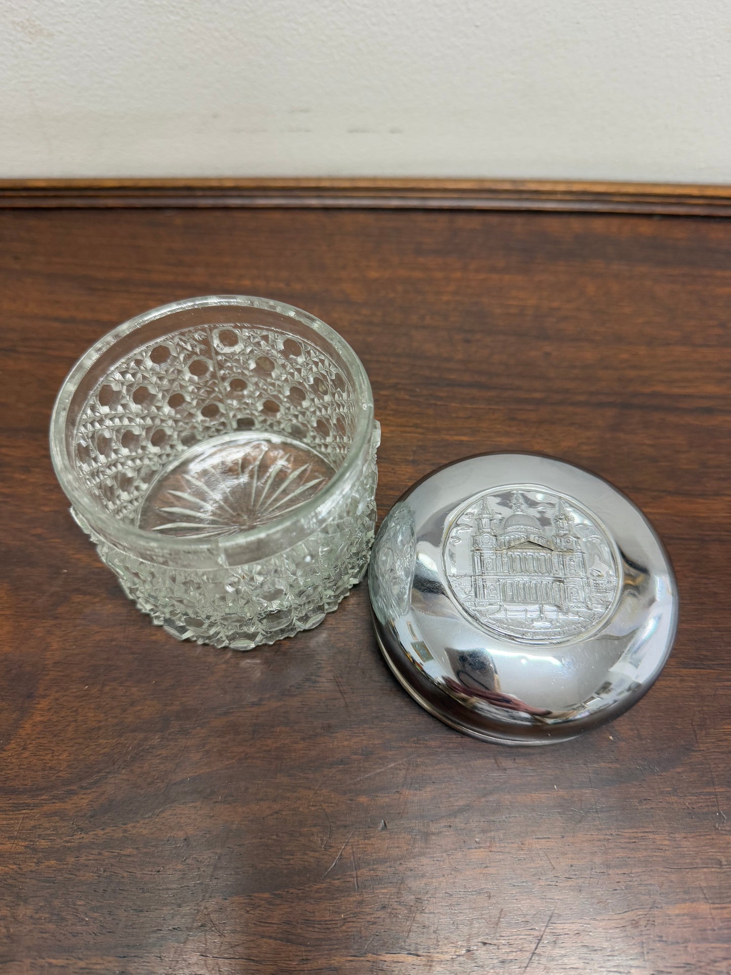 Vintage Cut Glass Vanity Jar