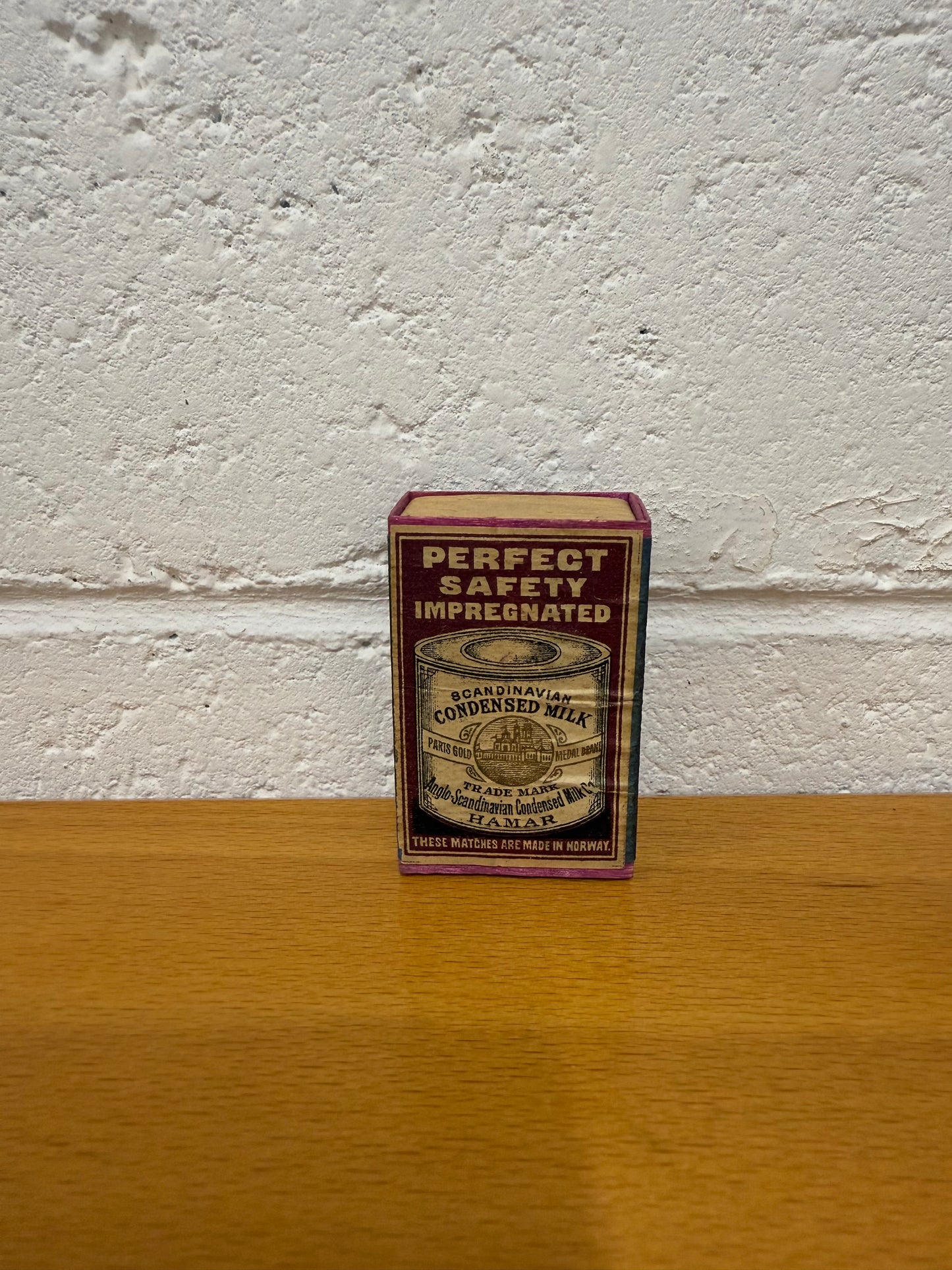 Antique Safety Match Box Featuring Norwegian Advertising